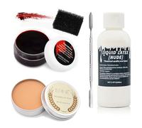 Kit de maquillage SFX 5 pièces avec faux gel sanguin, cire pour la peau, éponge noire, outil spatule, latex liquide, effets spéciaux d'Halloween, modelage de plaies SFX