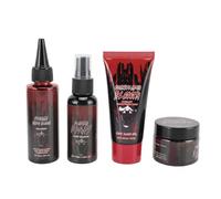 Kit de maquillage SFX de faux sang - 4 pièces - Kit de maquillage de sang artificiel - Spray de gel sanguin caillé - Convient à tous les types de peau - Maquillage de sang artificiel lavable pour Z