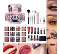 Kit de maquillage tout-en-un pour femme Kit complet avec étui - Kit de maquillage complet | Kit complet de rouge à lèvres avec pinceaux de maquillage, 70,4 g | Kit de maquillage professionnel imperméa