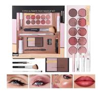 Kit de Maquillage - Trousse Complète Pour Jeunes Filles,11 Pièces : Correcteur, Illuminateur, Fard À Paupières, Mascara, Pinceau Pour Débutant Pour Mariage, Halloween,
