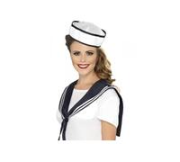 Smiffys Foulard de marin et chapeau, Blanc Halloween