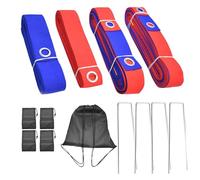 Kit de marquage Li-ne de volleyball de plage - Ensemble de terrain de volleyball, ensemble de délimitation portable rouge et bleu bicolore | 16 m x 2 + 8 m x 2 (5 cm de large) avec sac à cordon de