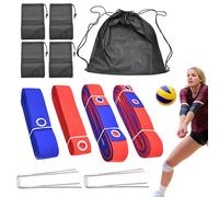 Kit de marquage sportif - Limites de volley-ball, guides de terrain | Sangles de plage robustes, marqueurs de visibilité lumineuse avec piquets au sol lors des compétitions d'équipe, des événements en