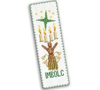 Kit de marque-pages au point de croix « Imbolc » - Kit de broderie compté pour adultes et débutants, sainte brigide, païenne, irlandaise, druide gaélique, sorcière, printemps