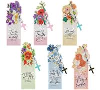 Kit de marque-pages chrétiens en diamant - Marque-pages avec versets de la Bible, fleurs colorées pour adultes pour journal biblique, prière et culte