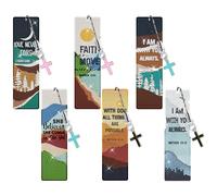 Kit de marque-pages chrétiens en diamant - Marque-pages de peinture diamant bohème avec kits de peinture de montagne et de fleurs, marque-page religieux pour adultes pour journal biblique, prière et