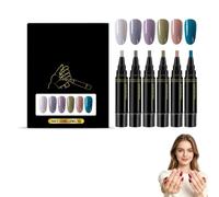 Kit de marqueurs pour vernis à ongles professionnel, 6 couleurs, marqueur gel 3-en-1 à séchage rapide, idéal pour les débutantes et les passionnées de nail art. Sublimez vos ongles où et quand vous le
