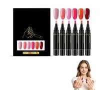 Kit de marqueurs pour vernis à ongles professionnel, 6 couleurs, marqueur gel 3-en-1 à séchage rapide, idéal pour les débutantes et les passionnées de nail art. Sublimez vos ongles où et quand vous le