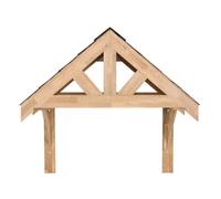 Kit de Marquise en Bois Chêne Massif 125 cm Portée Interne Applique Extérieure
