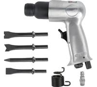 Kit de marteau pneumatique industriel, puissance 20W, vitesse de rotation à vide 4500 BPM, quatre types de burins inclus, argenté
