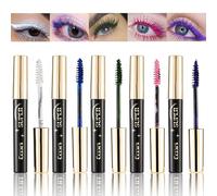Kit de mascara coloré - 5 couleurs - Imperméable, volume et curling - Longue durée - Extension et volume des yeux - Pour Halloween, Noël, fête, mariage
