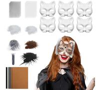 Kit de masque pour chat - Bricolage de déguisement créatif, montage de costume, combinaison de feutre en maille légère, style artistique de couverture de visage | pour les célébrations, les événements