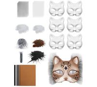 Kit de masque pour chat, ensemble de masques d'animaux - Accessoire de costume avec et feuilles de feutre - Kit d'accessoires pour artisanat et loisirs créatifs pour femmes et hommes, carnaval
