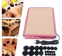 Kit de massage aux pierres chaudes, 20 pierres de basalte, plage de température réglable, boîte chauffante facile à utiliser