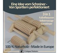 Kit De Massage En Bois De Hêtre ¿ 4 Pièces ¿ Rouleau De Massage Avec Poignée,Rouleau De Massage Pour Fascias,Pieds Et Dos ¿ Rouleau De Cellulite Et Outil De Massage ¿ Accessoire De