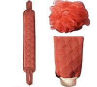 Kit de massage pour renouveler la peau - Coussin exfoliant triple action, chiffon de lavage à portée étendue, de frottement à couverture complète, de rajeunissant | Pour les femmes S