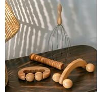 Kit de massage, rouleau en bois