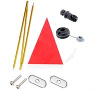 Kit de mât de drapeau en aluminium léger de 119,4 cm avec base multifonction optimisée pour le déploiement du drapeau de sécurité en kayak (rouge)