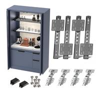 Kit de matériel coulissant pour portes de poche de placard, 350 mm/14" 4 pièces Système de charnières coulissantes encastrées pour portes de placard et de penderie cachées, solution d’économie d