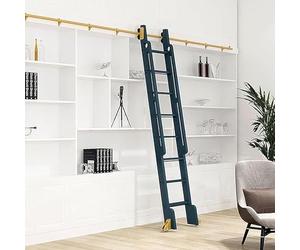 Kit de matériel de bibliothèque coulissant robuste - Système complet de rails d'échelle pour un mouvement fluide - Rail réglable pour une installation facile