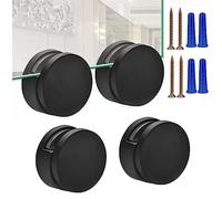 Kit de matériel de montage de miroir sans cadre noir en alliage de zinc - Supports de montage pour miroir - Clips en verre - Pinces pour miroirs de salle de bain - Feuille de support pour verre de 3 à