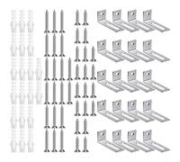 Kit de matériel de montage mural pour tableau blanc avec supports à angle droit, tubes d'extension et vis pour une installation sécurisée