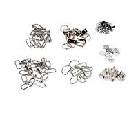 Kit de matériel de sac à main 76 pièces, anneaux en D et clips de queue en métal, boucles en alliage plaqué pour sacs à main et vêtements, comprend 6 clips de queue, 10 crochets,