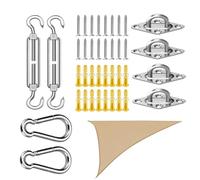 Kit de matériel de voile pare-soleil, matériel de montage de voile pare-soleil - Matériel de voile parasol rectangulaire avec triangle de montage - Vis pour l'installation de la canopée pour le