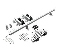 Kit de matériel d'échelle coulissante pour échelles roulantes - Système de rails ronds argentés de 1 m à 6 m pour loft, bibliothèque, entrepôt et refroidisseur de vin