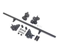 Kit de matériel d'échelle de bibliothèque - Support de rail roulant rétractable avec poulie à rouleau supérieur - Mécanisme coulissant horizontal de montage mural (sans échelle)