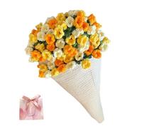 Kit de matériel pour couverture de bouquet de roses, couverture de bouquet de fleurs au crochet faite à la main, couverture de bouquets de fleurs tricotée (Campanule multicolore, Pack de matériaux)