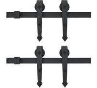 vidaXL Kit de matériel pour porte coulissante 2 x 183 cm Acier Noir