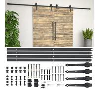 Kit de matériel pour porte coulissante - vidaXL - 2 x 183 cm - Acier - Noir - Design compact