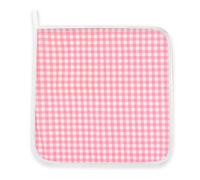 Kit de maternelle Serviette avec nom Brodé en pur coton pour la bouillie - déjeuner - goûter à la maternelle taille 31 x 31 cm Motif quadrillage rose