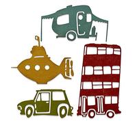 Sizzix Matrice de decoupe Thinlits 8PK Holiday 3 par Tim Holtz | 666067 | Chapitre 4 2022 Wafer, Plastique, Brushstroke des Fêtes, Taille Unique