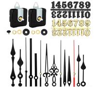 Kit de mécanisme d'horloge à quartz 2 pièces pour construire ou réparer des horloges murales avec mouvement motorisé et flexibilité de la main (B)
