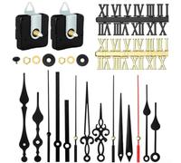 Kit de mécanisme d'horloge à quartz 2 pièces pour construire ou réparer des horloges murales avec mouvement motorisé et flexibilité de la main (A)