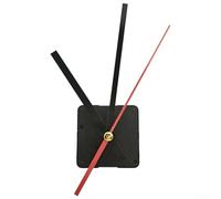 Kit de mécanisme d'horloge à quartz silencieux avec plusieurs pour réparation murale et remplacement - Mouvement en plastique noir - Longueur de tige de 11 mm - Décoration de jardin (noir-rouge)