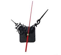 Kit de mécanisme d'horloge murale à quartz à piles pour réparation d'horloge, pièces de rechange y compris aiguilles pour horloges murales sans cadre et horloges murales en bois (B noir rouge)