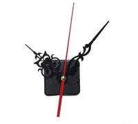 Kit de mécanisme d'horloge murale à quartz - Fonctionne avec piles pour réparation d'horloge - Pièces de rechange avec balayage silencieux et synchronisation précise (B noir rouge)