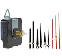 Kit de mécanisme d'horloge radiocommandée ChiliTec avec axe long et 3 jeux d'aiguilles | Axe long pour horloges murales DIY, filetage de fixation extra long de 12 mm, longueur d'axe de 25 mm, kit de r