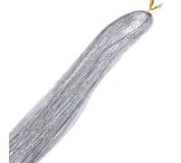 Kit de mèches à paillettes for cheveux 110 cm, extensions en soie pailletées, accessoire fils brillants et colorés for femmes, 1 pièce (rouge)(Silver)