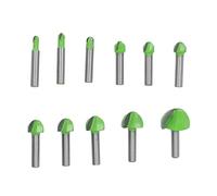 Kit de mèches de toupie à nez rond en carbure cémenté de qualité supérieure, coffret à tige de 8mm pour le travail du bois, portes, armoires, étagères, 11 pièces