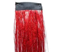 Kit de mèches scintillantes brillantes 45-50 cm, extensions cheveux, accessoires tresses à paillettes colorées (rouge)(Red)