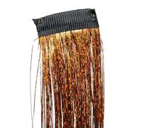 Kit de mèches scintillantes brillantes 45-50 cm, extensions cheveux, accessoires tresses à paillettes colorées (rouge)(Brown)