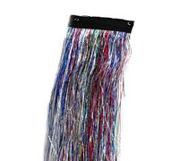 Kit de mèches scintillantes brillantes 45-50 cm, extensions cheveux, accessoires tresses à paillettes colorées (rouge)(Clear)