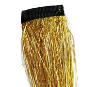 Kit de mèches scintillantes brillantes 45-50 cm, extensions cheveux, accessoires tresses à paillettes colorées (rouge)(Light Yellow)