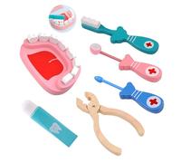 Kit de médecin en bois pour enfants - Lot de 6 rouleaux de dentistes en bois - Jouet éducatif - Jouet éducatif pour enfants garçons et filles