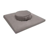 Kit de méditation, tapis de méditation, avec housse en cosses de sarrasin, en coton, tapis de méditation, assise, yoga, calme, gris