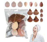 Kit de mélange cosmétique - Éponges à maquillage, applicateur de fond de teint et houppette | Mousse sans latex, bords arrondis et doux, texture à séchage rapide avec étui de rangement pour une applic